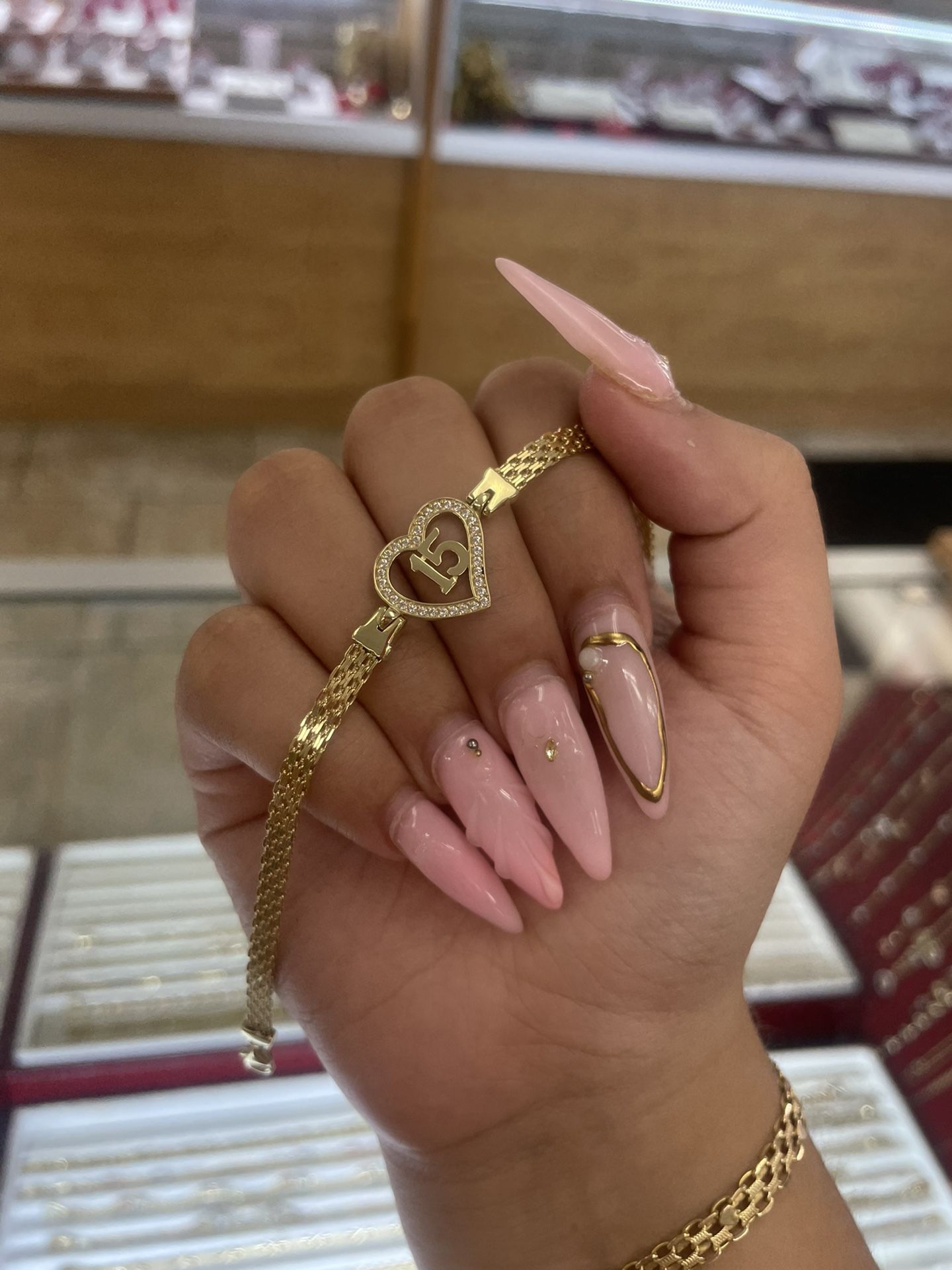 14k Brazalete De 15 Años