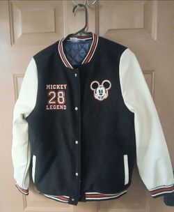 Mickey Mouse Varsity Bomber Jacket, a vintage-style letterman