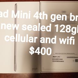 iPad Mini 4th Gen 128gb Cellular and Wifi Brand new Sealed 