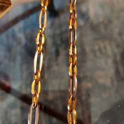 New Stainless Steel Two Tone Silver And Gold Link Chain 20in Mpu Serious Buyer Dont Deliver Cash Only 
