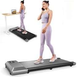 Desk Exercise Treadmill,Running Area 15.35*35.43,Portable Walking Treadmill with LED Display & Remote Control,265 Lbs Capacity（Gray）  Elevat