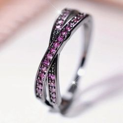 Crossed Band Ring, Size 8