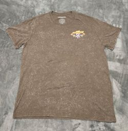 Chevrolet T-Shirt '1987 Chevy Sport Van' Mens Size L Distressed Brown Print Tee