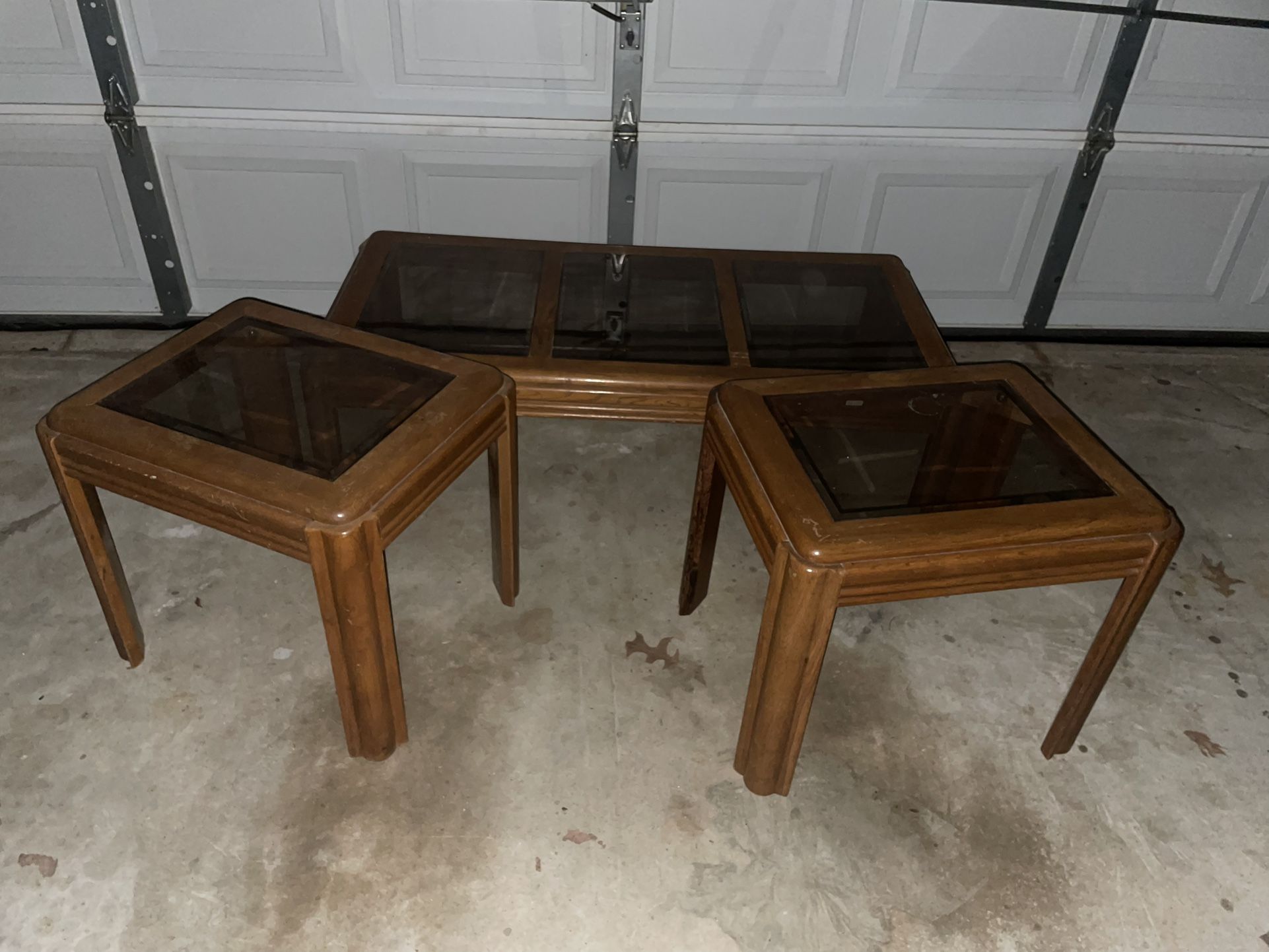 Glass Top Coffee and End Tables Set
