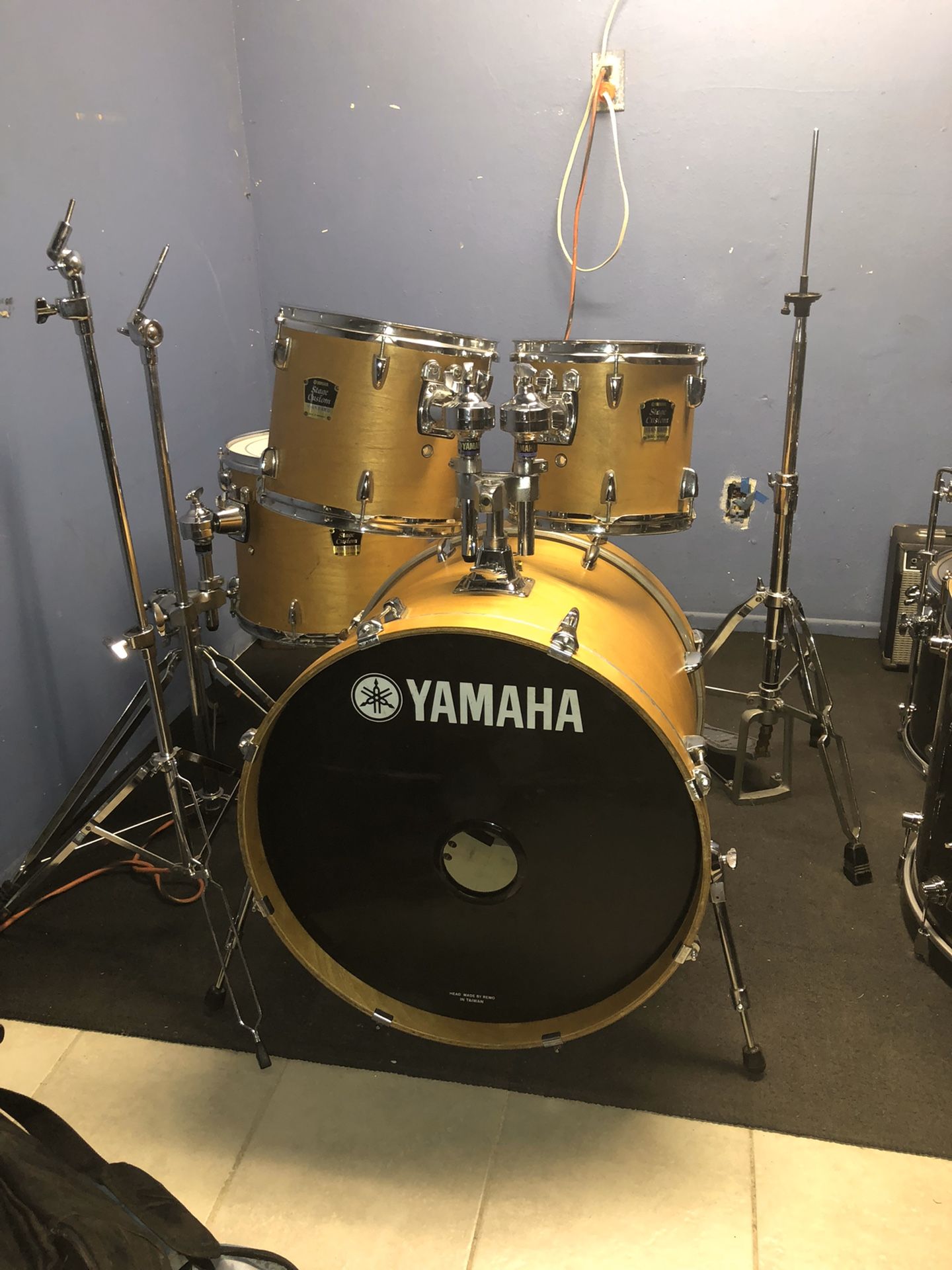 Yamaha Stage Custom Drum Set.