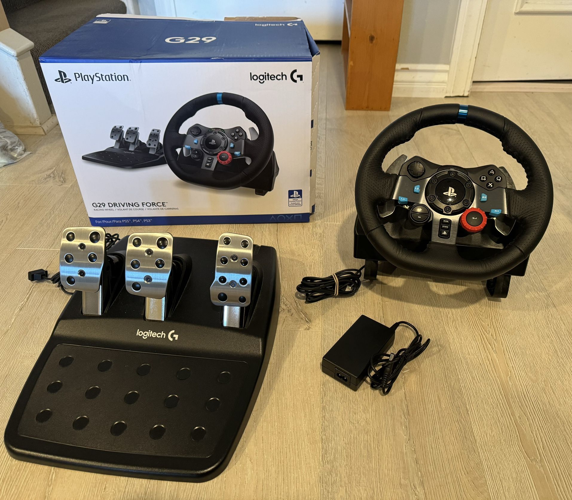 Logitech G29 Driving Force Racing Wheel + Pedals Set for PS4, PS5, & PC