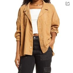 BP Oversized Corduroy Shirt Jacket In Tan Dale Size Medium Nordstrom