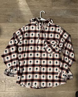 Supreme X Number (N)ine Skull Hooded Flannel