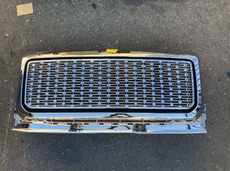 YY19 Fit 15-18 GMC Canyon Chrome Denali Style Painted Grill Front Bumper/Hood Grille 