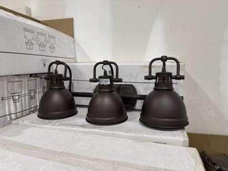 3 Light Industrial Bathroom Vanity Light with Dark Bronze($30 each)