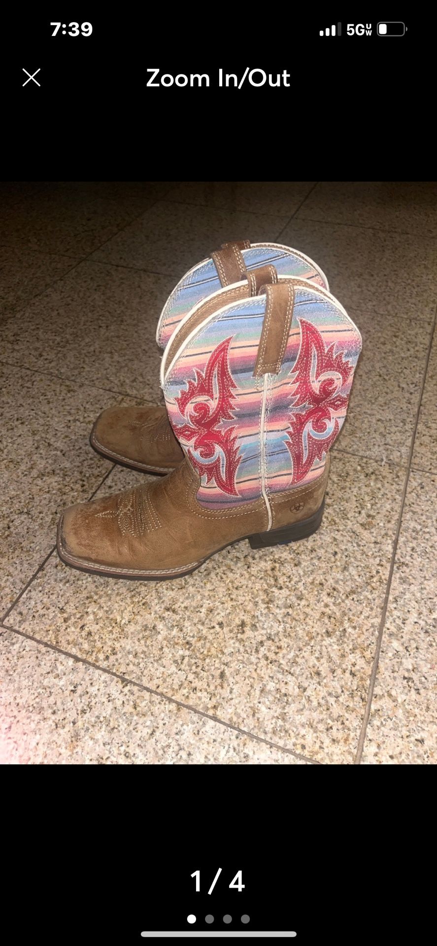 Ariat Youth Lonestar Western Boot Size 3 Ridge Tan
