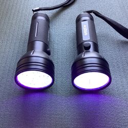 2 Pack Uv Flashlight. Ultraviolet Black light.  395 Nm.  Includes Batteries