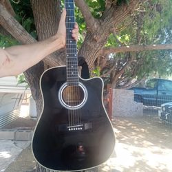 Acoustic Electric -  Dreadnought - American Legacy, Masterclass Cutaway Guitar, Black, Super-gloss