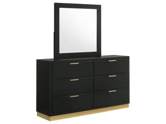 Caraway Black Dresser and Mirror