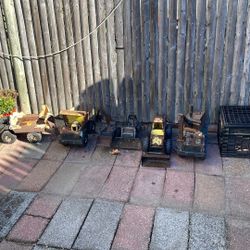 6 Vintage distressed metal Tonka Trucks