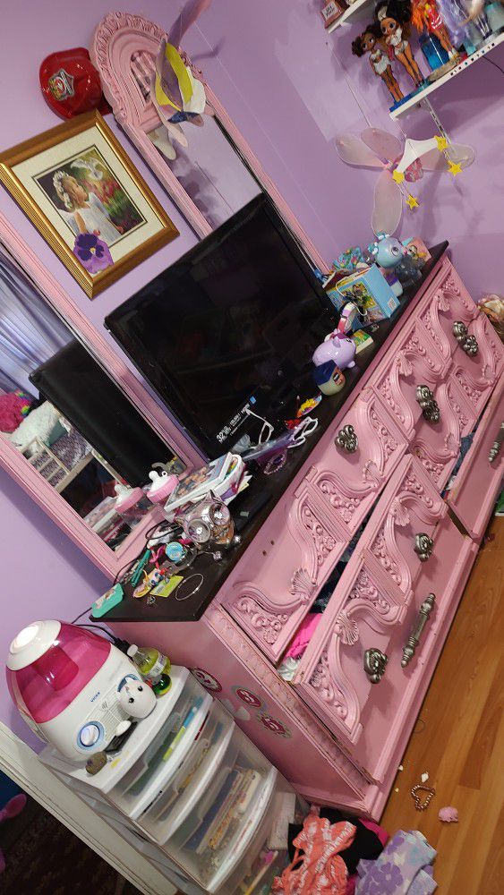 Pink Antique Dresser