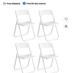 White Folding Chairs – 4 Pack – Heavy-Duty, Indoor/Outdoor – $40 (Retails $65+!)
