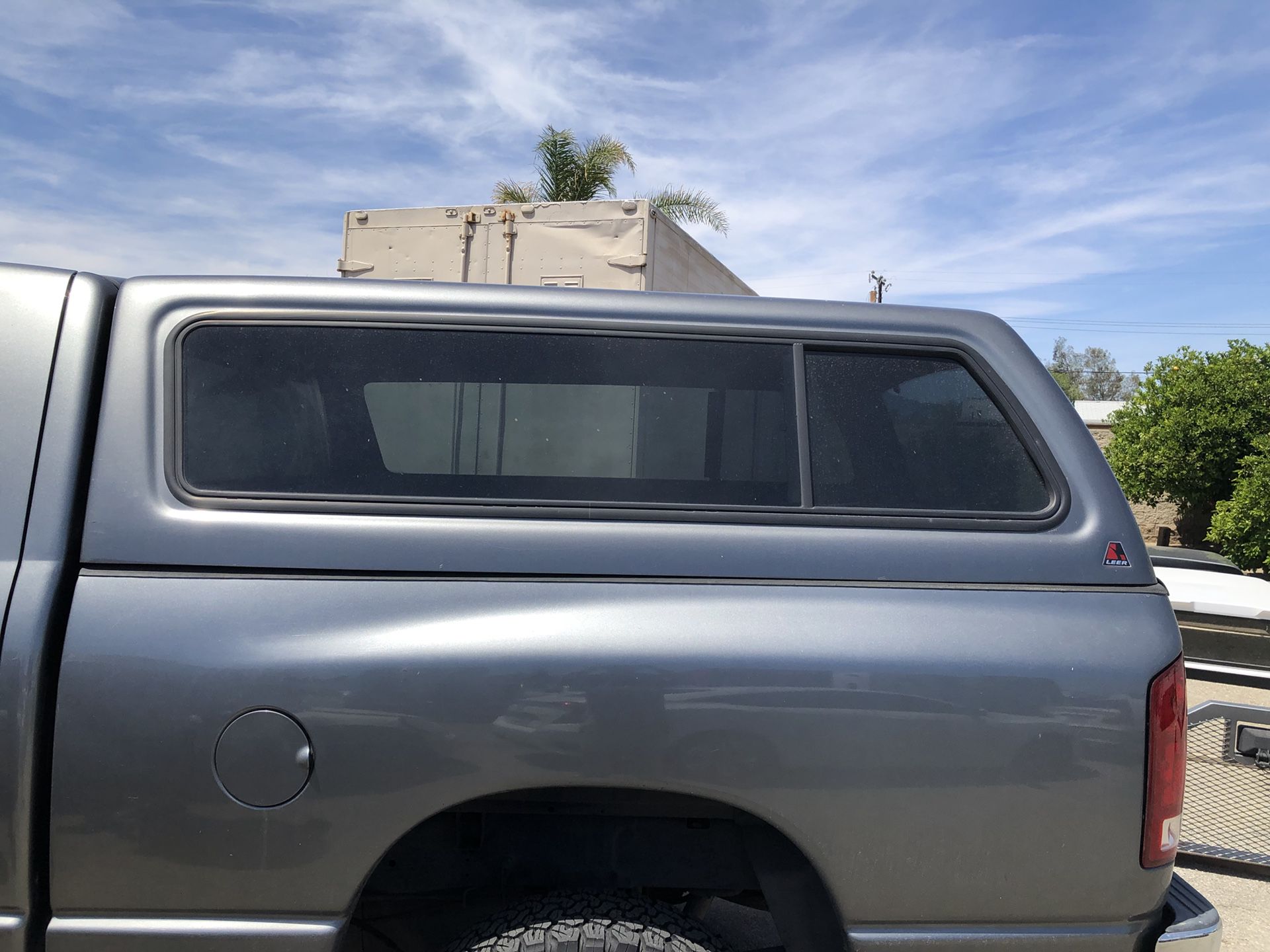 Dodge ram short bed camper truck top top camper box truck shell gray color for Sale in Fontana, CA - OfferUp