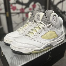 Air Jordan 5 Retro White/ Metallic Silver 