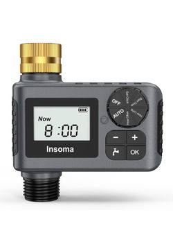 Sprinkler Timer with Brass Swivel, 1 ZONE, Programmable Water Timer for Outdoor Garden Hose, Hose Timers with Rain Delay/Manual/Auto Mode, Drip Irriga