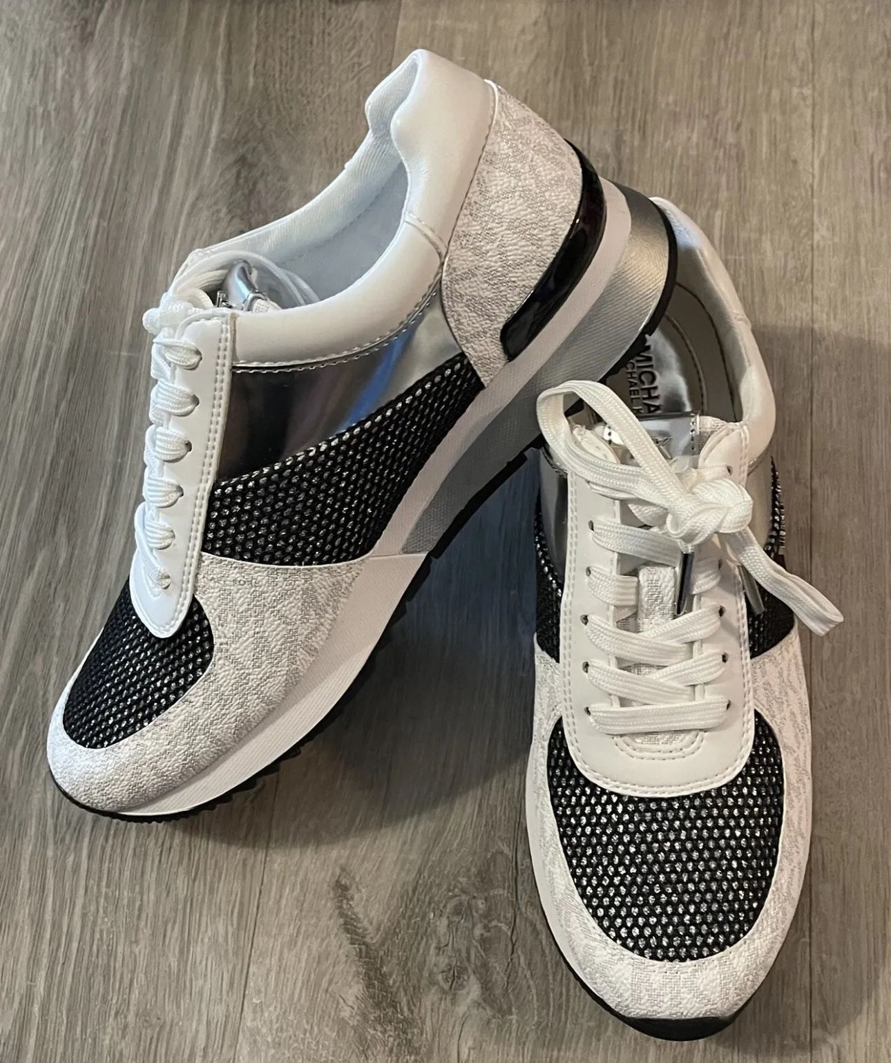 Michael Kors Sneaker White, Black Silver Metallic