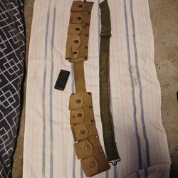 WWII Empty Ammo Belts And Empty Cartridge 