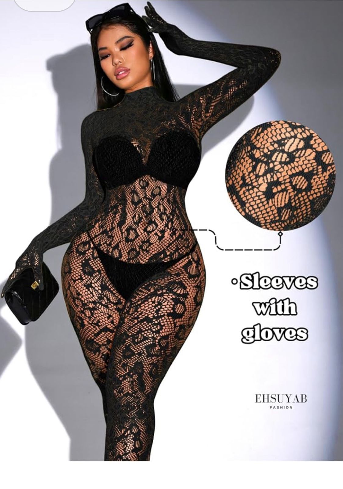 Sexy Lace Leopard Jumpsuit For Women, Fishnet Bodysuit Glow Party Club, Poster One Piece Mesh Full Body Rave Outfits