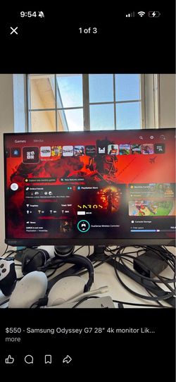 Samsung Odyssey 28” G70B 4K UHD IPS 144Hz 1ms(GtG) with G-Sync Gaming Monitor