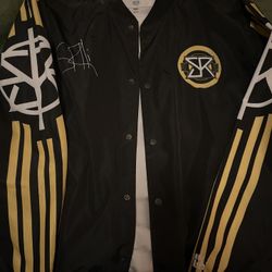 WWE Seth Rollins Signature Chalkline Yellow & Black Jacket XXL