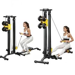 Soges LAT Pull Down Machine Low Row Cable Multifunctional Foldable Fitness Exercise Machine Full-Body Workout Strength Training Bar Machine