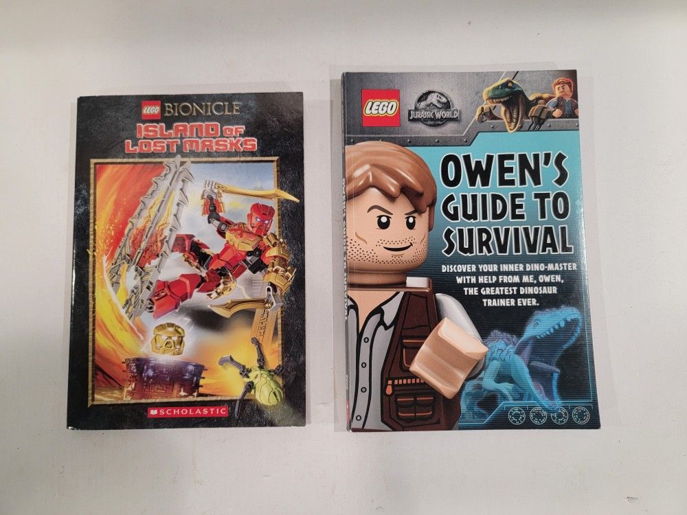 Lego Jurassic World & Bionicle Books ~ Set Of 2 Books, Illustrated, Chapter Book