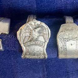 Vintage Spoon Rings - Stainless Steel w/silver Plate 
