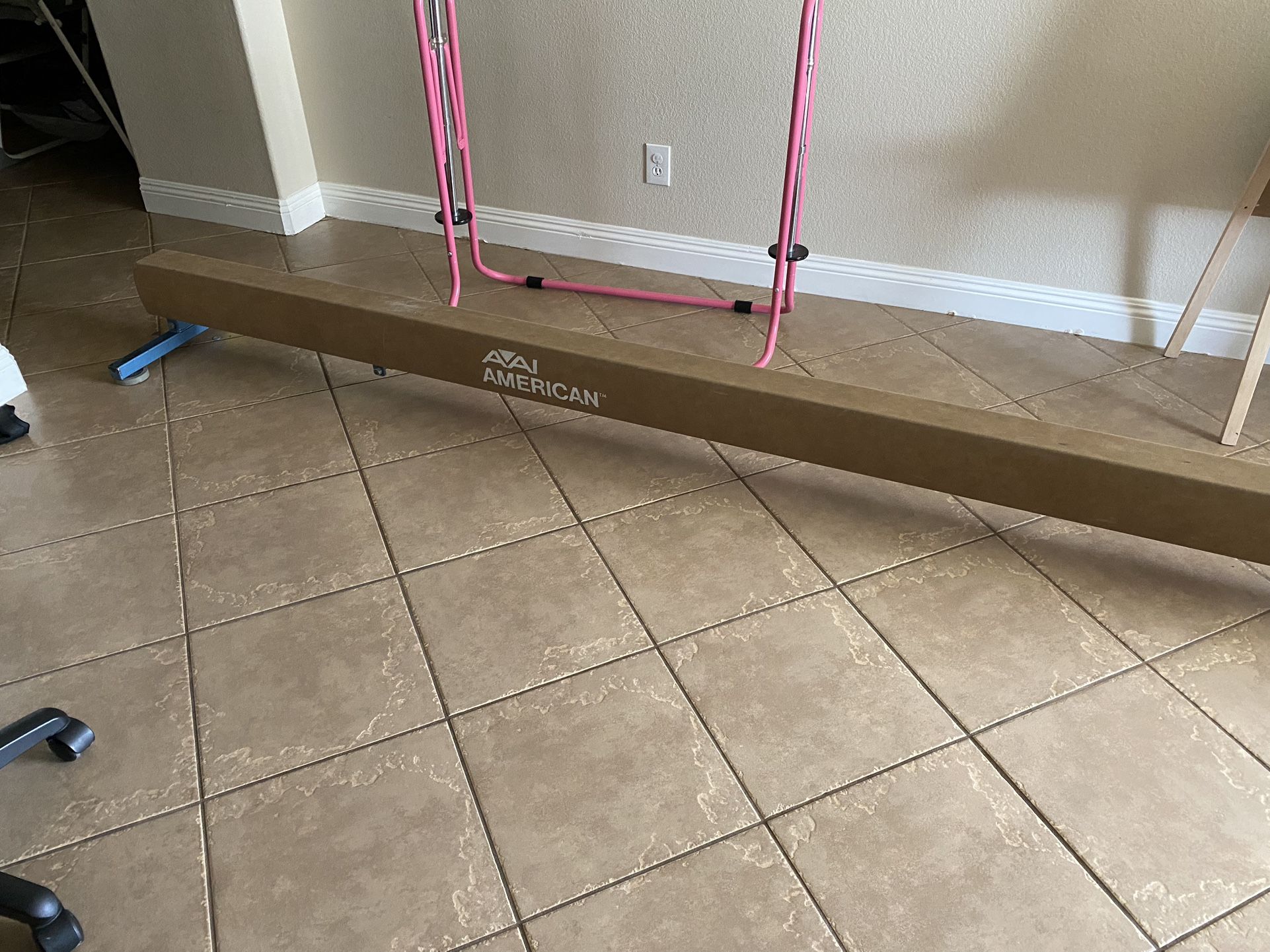 16 1/2 Feet AAI balance Beam And Pink Adjustable Bar
