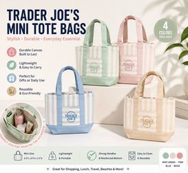 Trader Joe’s Mini Tote Bag Set (4 Colors) – Newest Release – $60