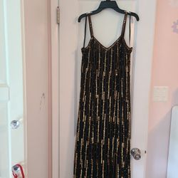 Black and Gold Sequin Dress