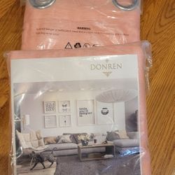 2 Pack Pink.sheer Curtains (2 Panel Per Pack)