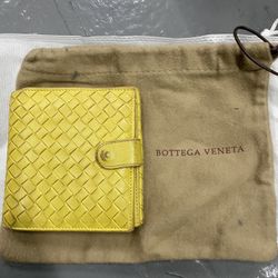 Bottega Veneta Woven Wallet In Yellow