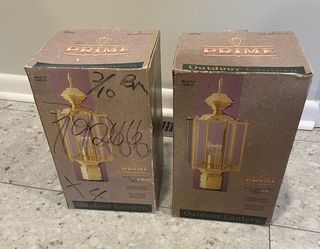 Outdoor Post Lanterns  Brass - Set of 2