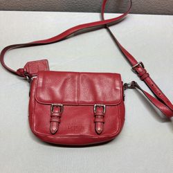 red leather Lauren Ralph Lauren cross-body bag. 