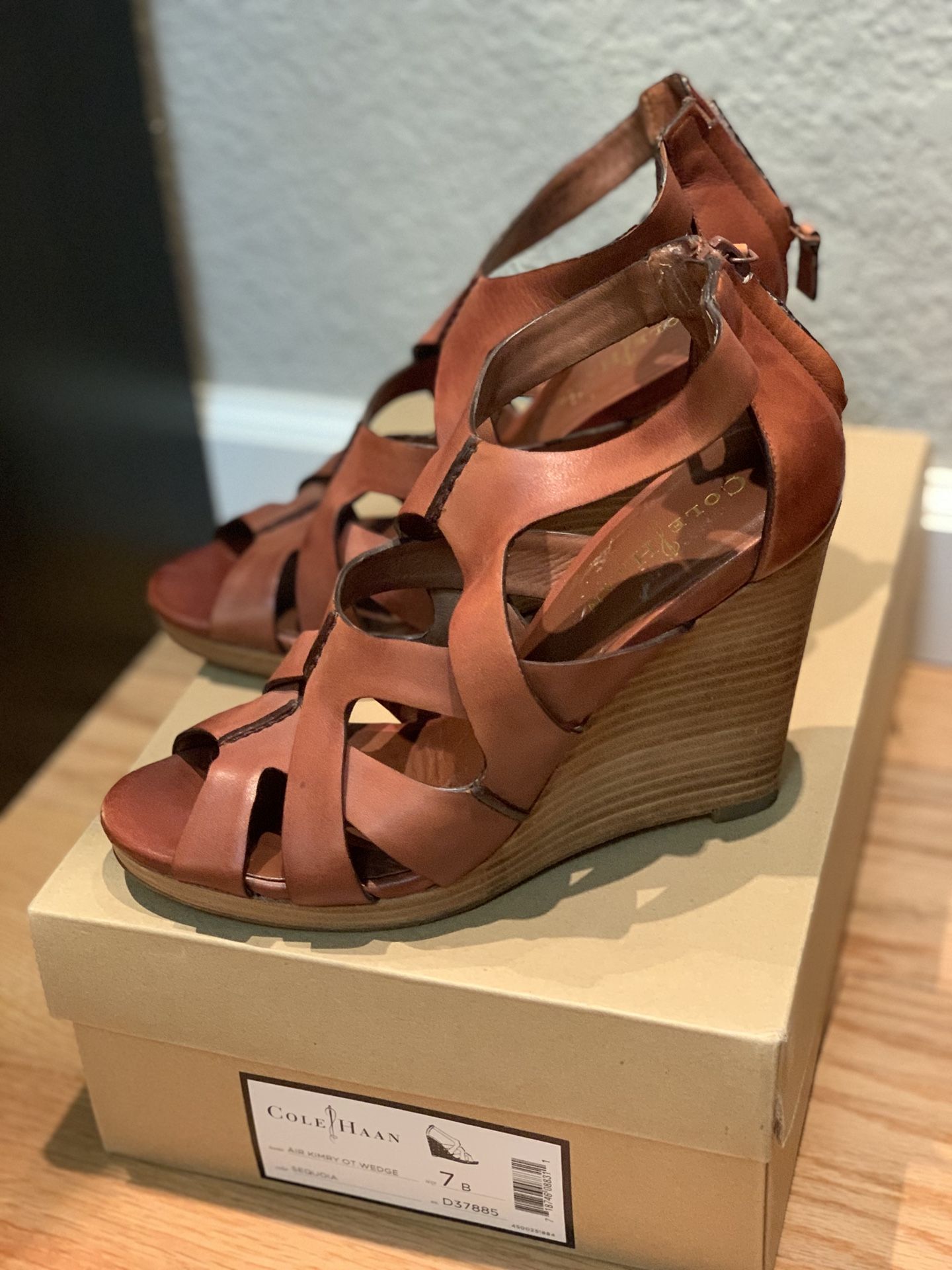 Cole Haan Air Kimry Open Toe Strappy Wedge Sandal Size 7