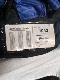 Titan Chain Tire Chains Stock #1042 - 1 Pair in Bag - Fits Many Tire Sizes