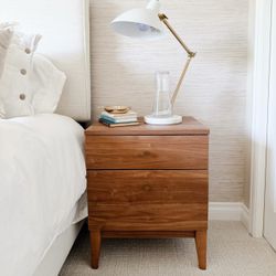 Mid-Century Modern Two Drawer Nightstand