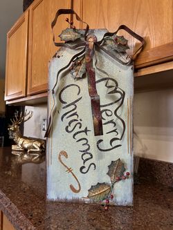 Rustic Metal Merry Christmas Wall Decor 26"x 12"