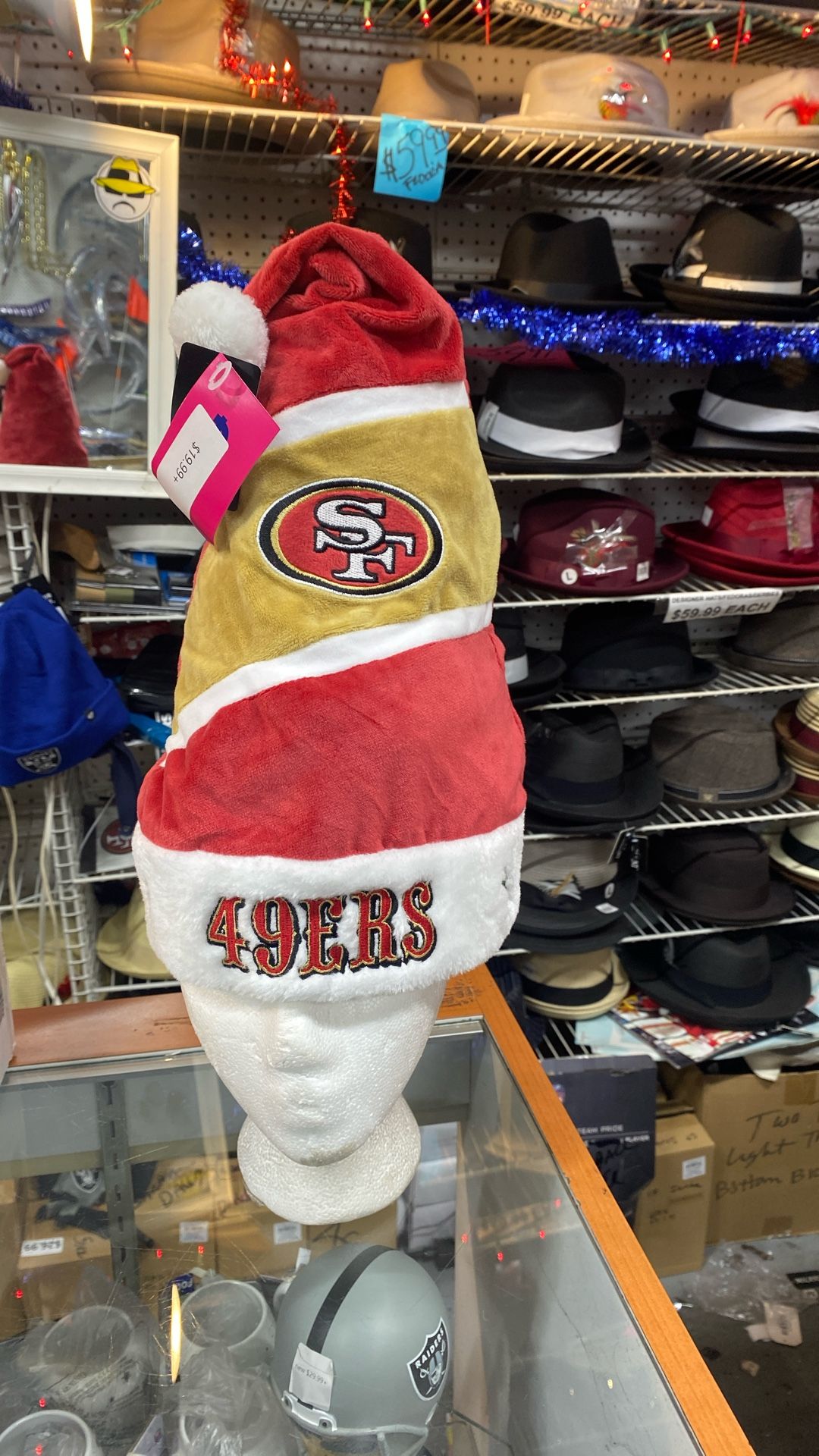 Niners Santa Hats, Raiders Steelers (contact info removed)
