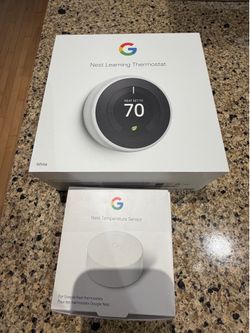 Google Nest Learning Thermostat (3rd Gen) White + Temperature Sensor