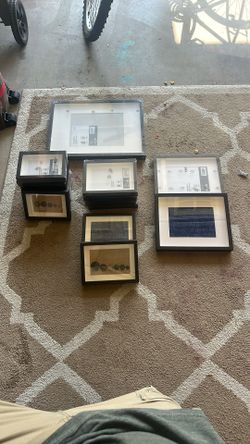 Picture Frames ( Dark Wood Grain Look) Mostly New