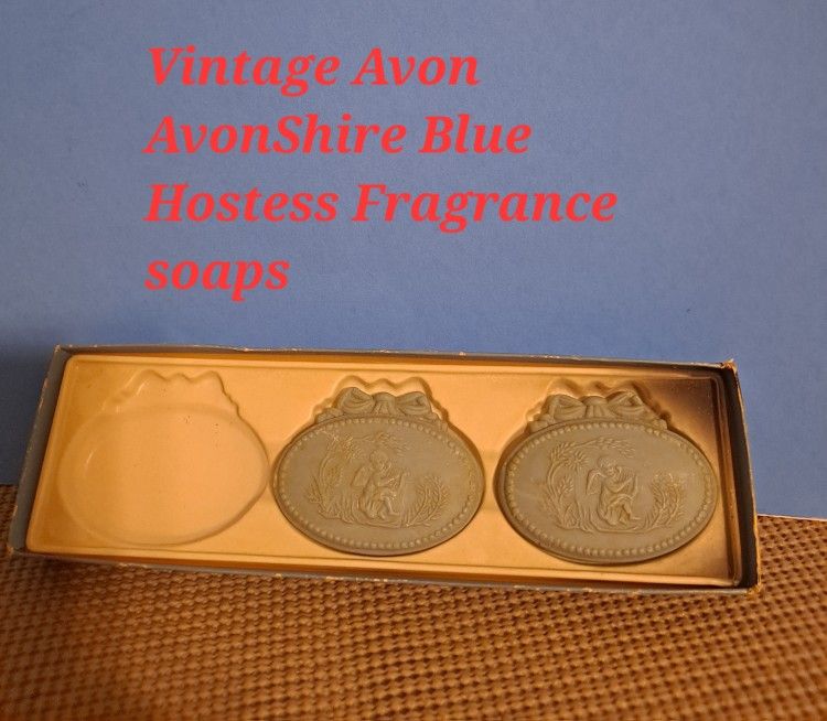 Vintage Avon AvonShire Blue Hostess Fragrance soaps-$8.00