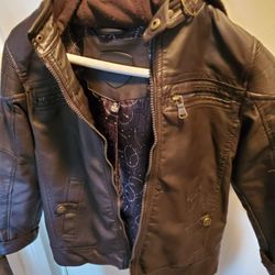 Kids biker jacket with hood
