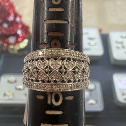 14k Heart Cluster Diamond Ring