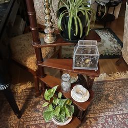 Antique Library Steps Staircase Or Decorative Plant Shelf 